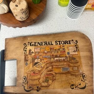 Rustic Wooden Cutting Board with General Store Design